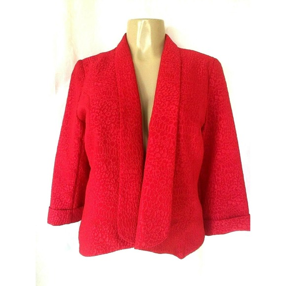 Alberto Makali Jackets & Blazers - Alberto Makali Jacket Blazer Red Textured Open S